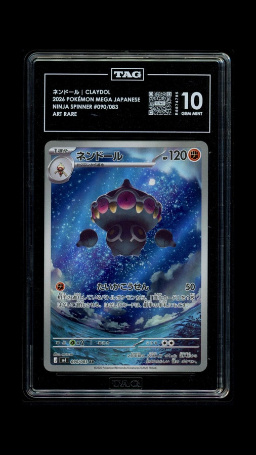 Claydol 090/083 Pokemon 2026 Ninja Spinner Graded TAG 10 Gem R8874785 Japanese