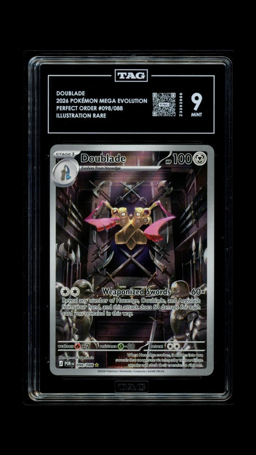 Doublade 098/088 Pokemon 2026 Perfect Order Graded TAG 9 Mint Z3392966