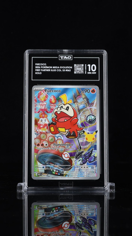 Fuecoco 062 Pokemon 2026 First Partner Illus S3 Graded TAG 10 Gem Mint W5149520