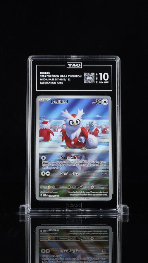 Delibird 152/132 Pokemon 2025 MEGA Base Set Graded TAG 10 Gem Mint F5003134