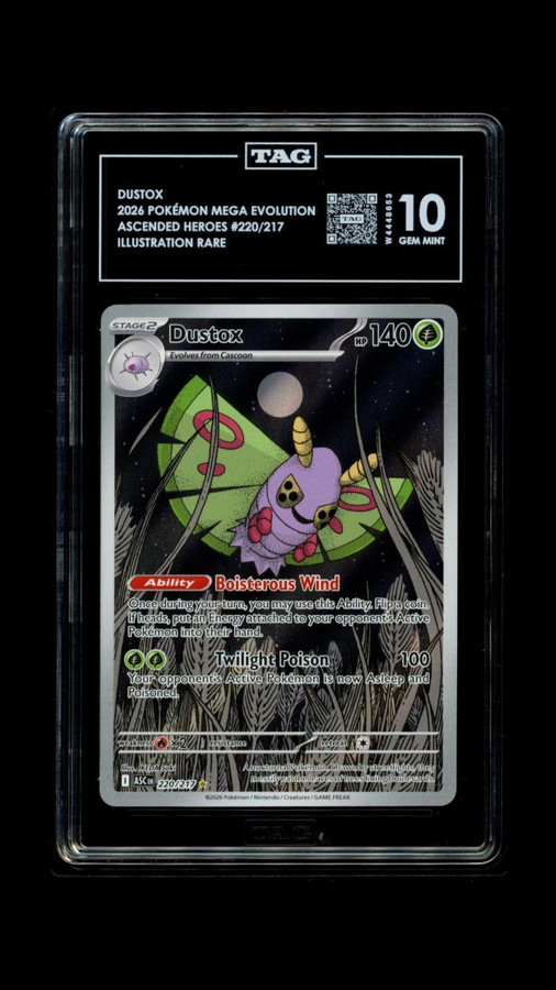 Dustox 220/217 Pokemon 2026 Ascended Heroes Graded TAG 10 Gem Mint W4448653