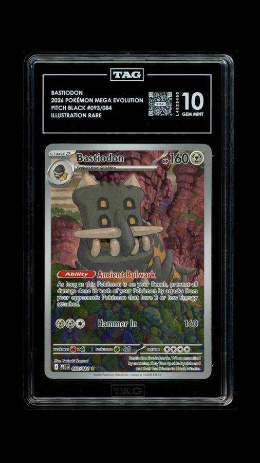Bastiodon 093/084 Pokemon 2026 Pitch Black Graded TAG 10 Gem Mint L4523460