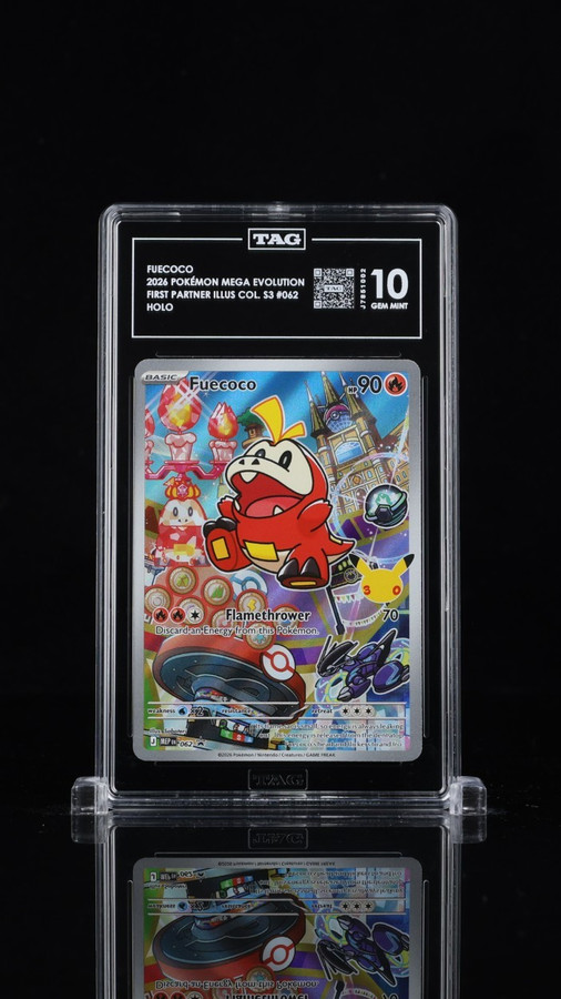 Fuecoco 062 Pokemon 2026 First Partner Illus S3 Graded TAG 10 Gem Mint J7851002