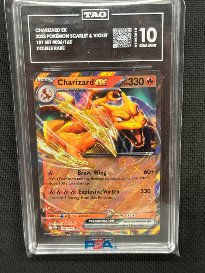 Charizard EX  Pokemon 151 Double Rare TAG 10 PSA #006/165