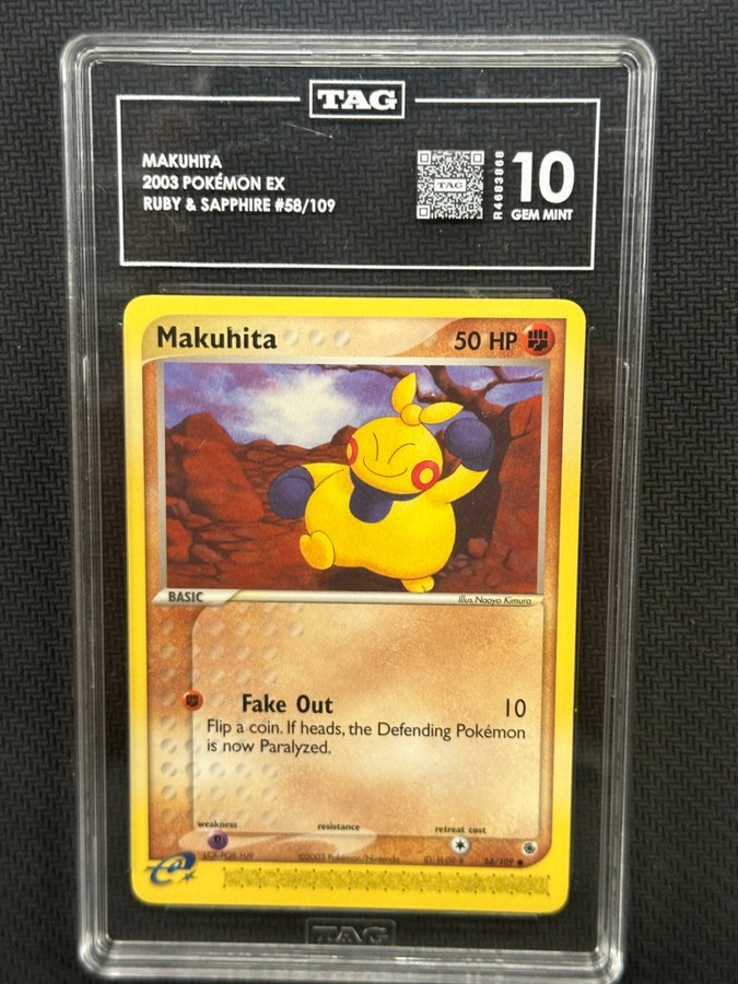 Makuhita 2003 Pokemon Ruby & Sapphire EX TAG 10 PSA #58/109