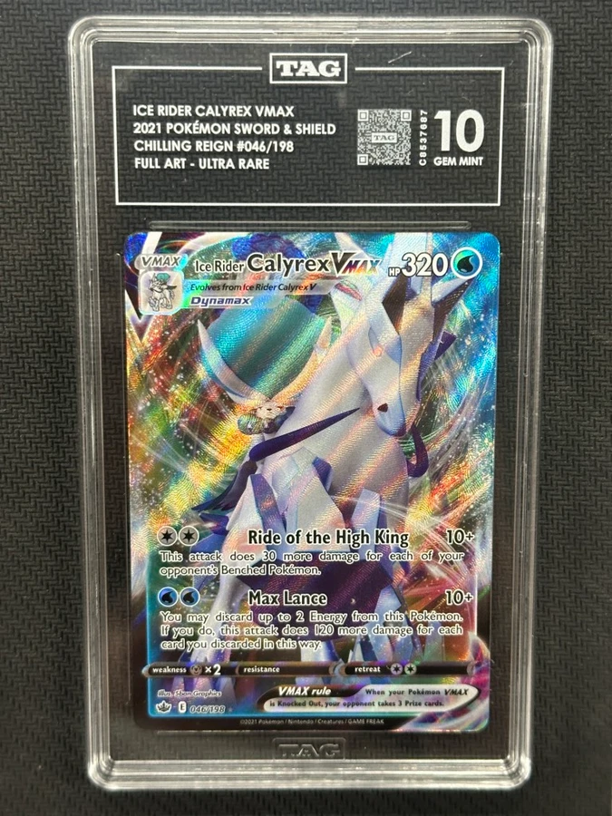 Ice Rider Calyrex Vmax  Pokemon Chilling Reign Ultra Rare TAG 10 PSA #046/198