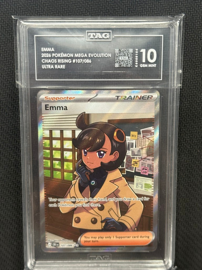 Emma  Pokemon Chaos Rising Ultra Rare TAG 10 PSA #107/086