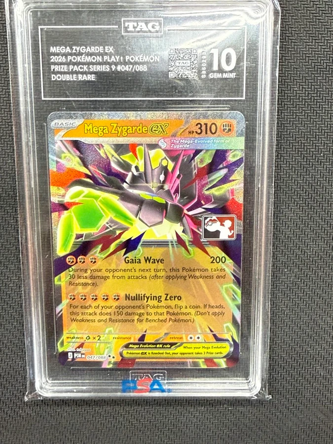 Mega Zygarde EX  Pokemon Prize Pack Series 9 Double Rare TAG 10 PSA #047/088