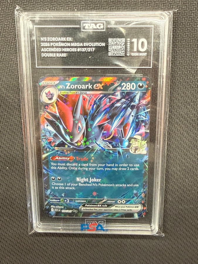 N's Zoroark Ex 2026 Pokemon Ascended Heroes Double Rare TAG 10 PSA #137/217