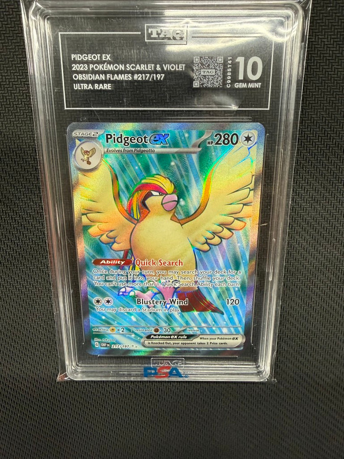 Pidgeot EX  Pokemon Obsidian Flames Ultra Rare TAG 10 PSA #217/197