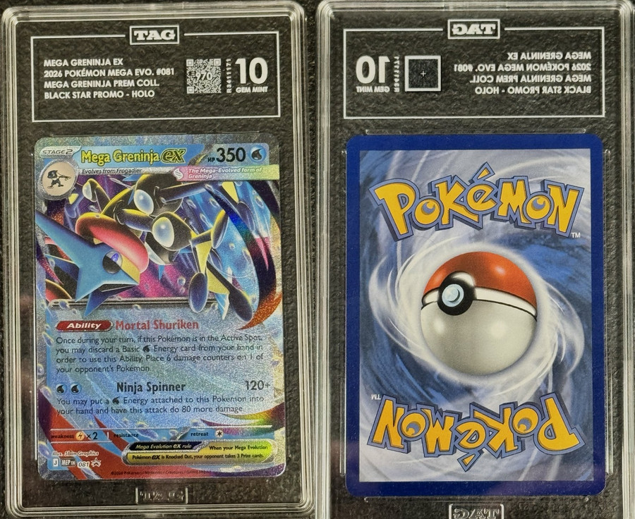 Mega Greninja Ex 2026 Pok�mon Black Star Promo MEP 081 Holo TAG 10 970 Score