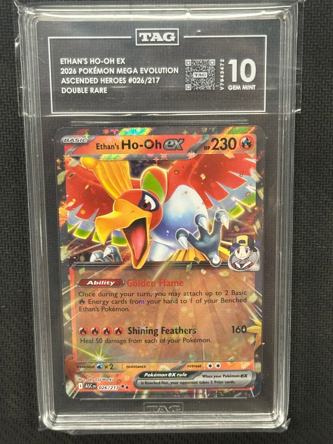 Ethan Ho-oh EX  Pokemon Ascended Heroes Double Rare TAG 10 PSA #026/217