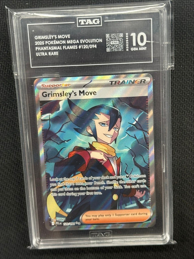 Grimsley's Move  Pokemon Phantasmal Flames Ultra Rare TAG 10 PSA #120/094