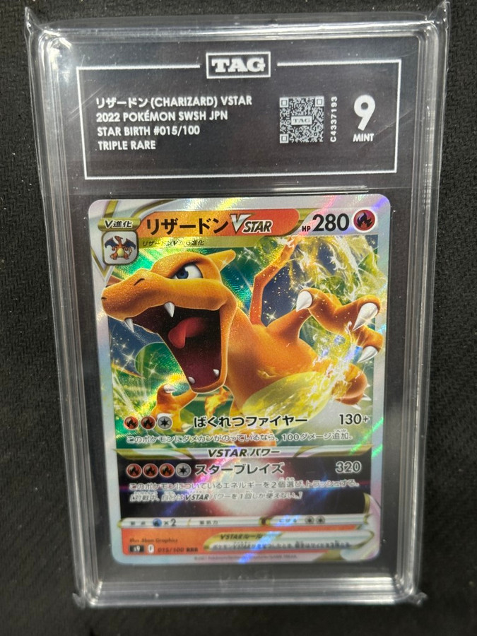 Charizard Vstar  Pokemon Star Birth Triple Rare TAG 9 PSA #015/100