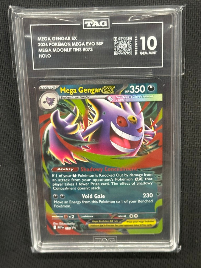 Mega Gengar EX  Pokemon Mega Evolutions Mega Moonlit Tins TAG 10 PSA #73