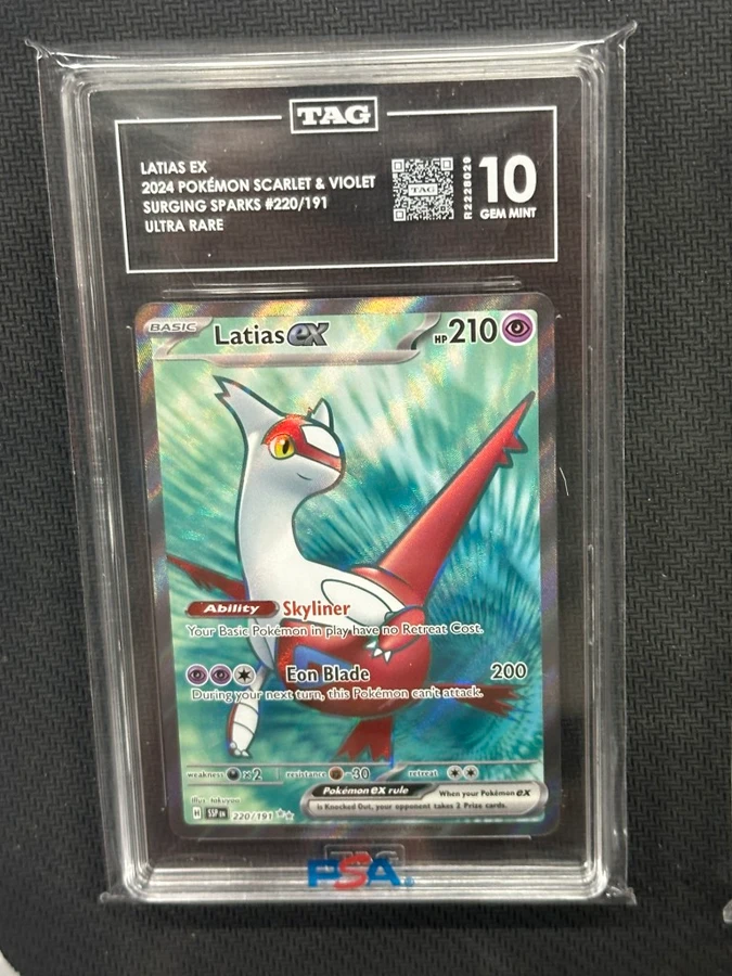 Latias EX  Pokemon Surging Sparks Ultra Rare TAG 10 PSA #220/193