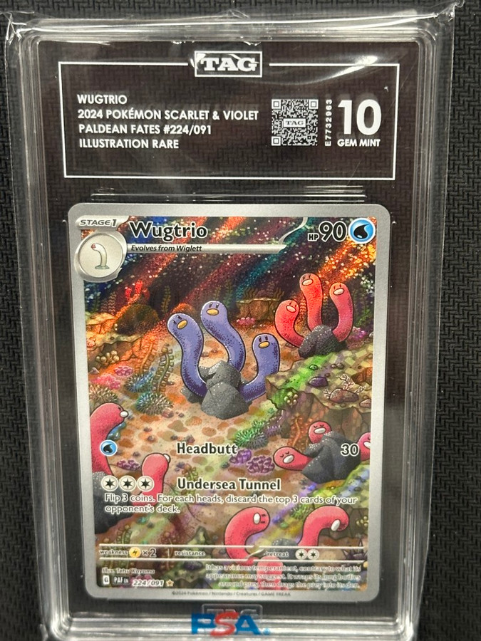 Wugtrio  Pokemon Paldean Fates Illustration Rare TAG 10 PSA #224/091