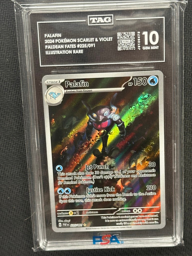 Palafin  Pokemon Paldean Fates Illustration Rare TAG 10 PSA #225/091