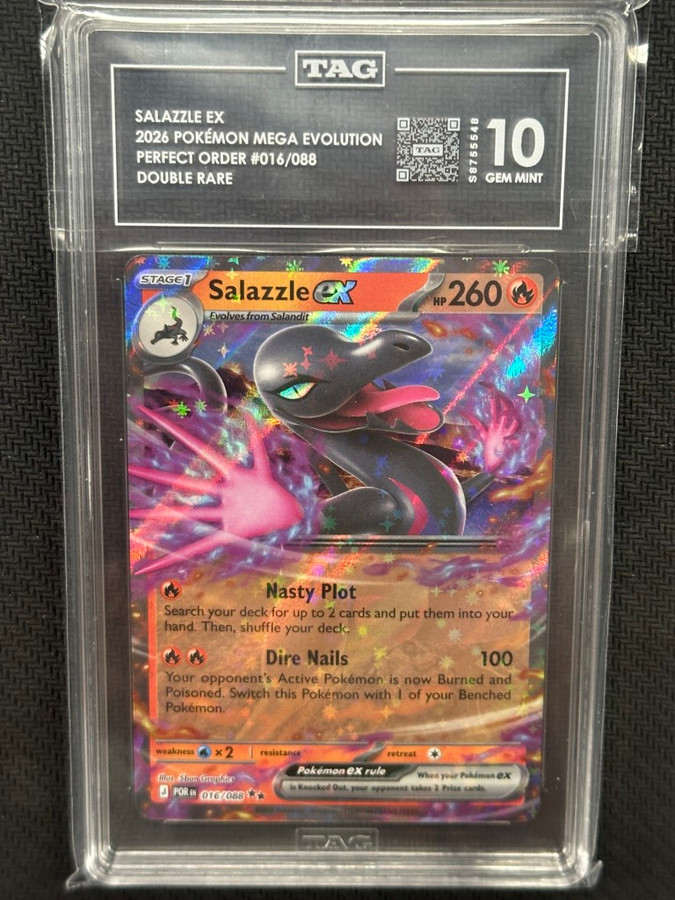 Salazzle EX  Pokemon Perfect Order Double Rare TAG 10 PSA #016/088