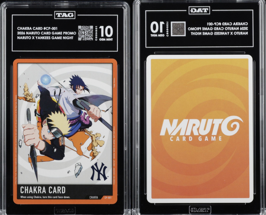 Chakra Card 2026 Naruto Game Promo Yankees Giveaway TAG 10 1st Graded PSA CP-001