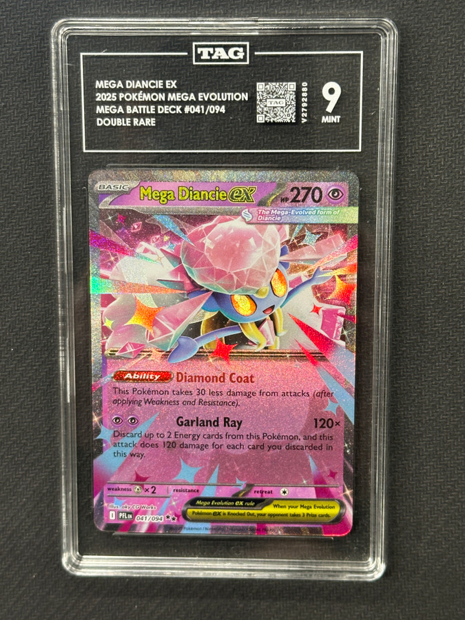 Mega Diancie EX  Pokemon Mega Evolution Double Rare TAG 9 V2792880 PSA #041/094