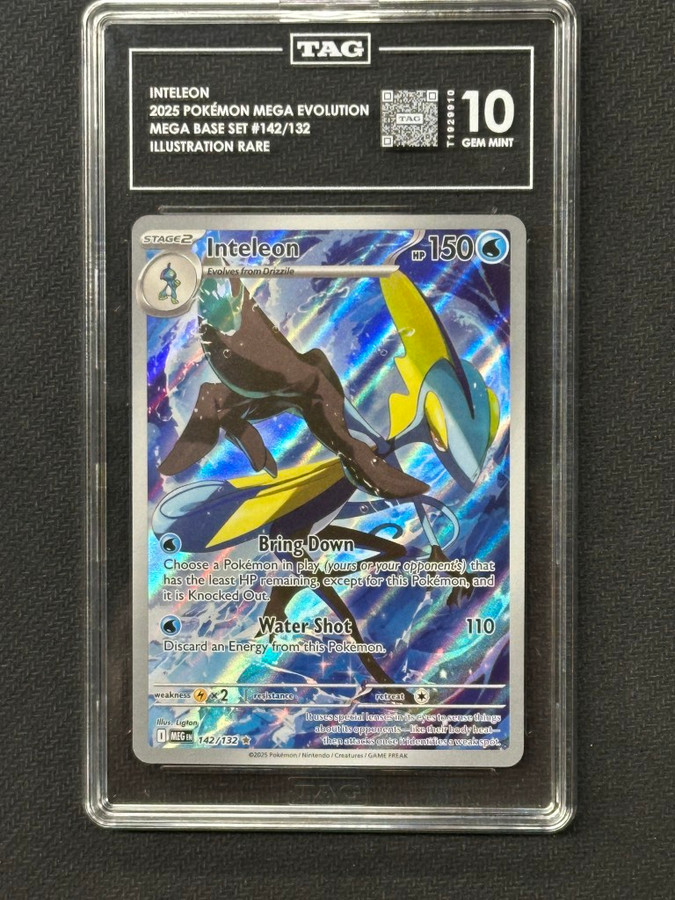 Inteleon 2025 Pokemon Mega Evolution Illustration Rare TAG 10 #142/132