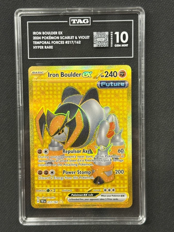 Iron Boulder EX  Pokemon Temporal Forces Hyper Rare Gold TAG 10 482 #217/162