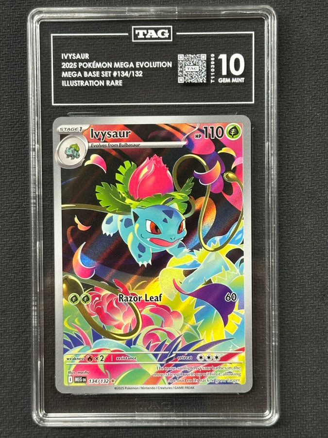 Ivysaur  Pokemon Mega Evolution Illustration Rare TAG 10 T1103969 PSA #134/132