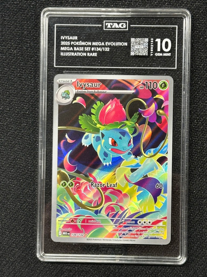 Ivysaur  Pokemon Mega Evolution Illustration Rare TAG 10 V1892133 PSA #134/132