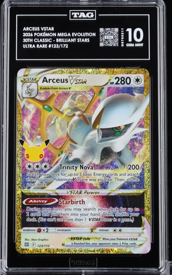 Arceus Vstar  Pokemon 30th Anniversary Ultra Rare TAG 10 N8760211 #123/172