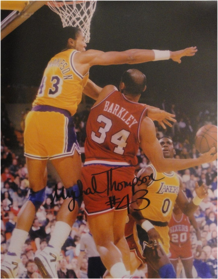Mychal Thompson Hand Signed Autographed 16x20 Photo Los Angeles Lakers V Barkley