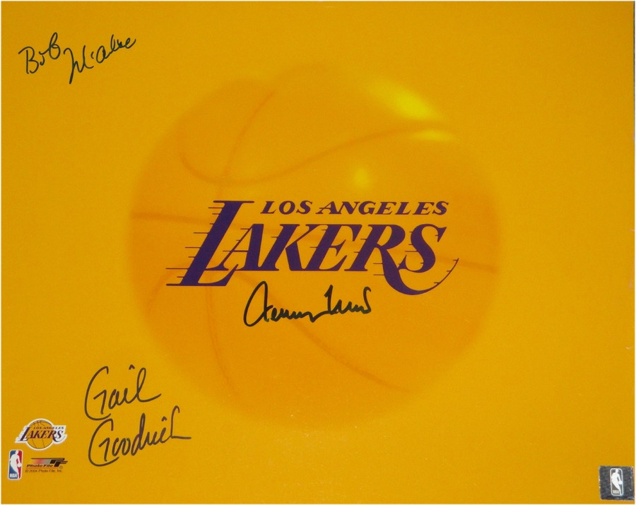 Jerry West Gail Goodrich Bob Mcadoo Signed Autographed 16x20 Lakers Logo Photo 2