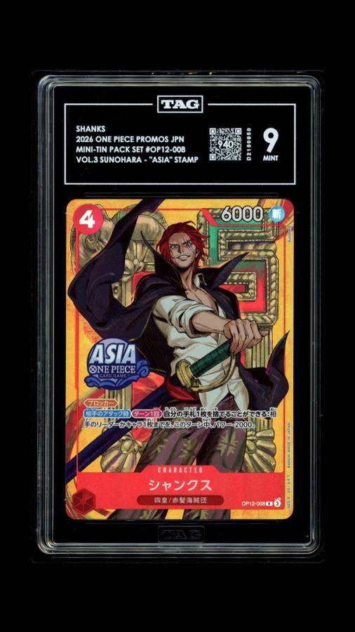 Shanks OP12-008 One Piece 26 Sunohara "Asia" Stamp JPN TAG 9 Mint D2150850