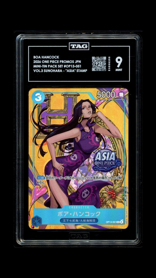 Boa Hancock OP13-051 One Piece 26 Sunohara "Asia" Stamp JPN TAG 9 Mint E3558250