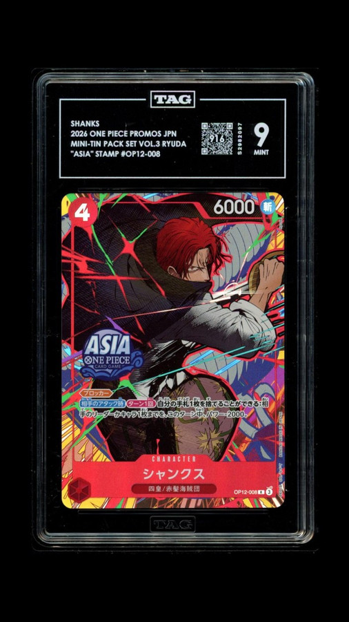 Shanks OP12-008 One Piece 26 Ryuda "Asia" Stamp JPN TAG 9 Mint S2982097