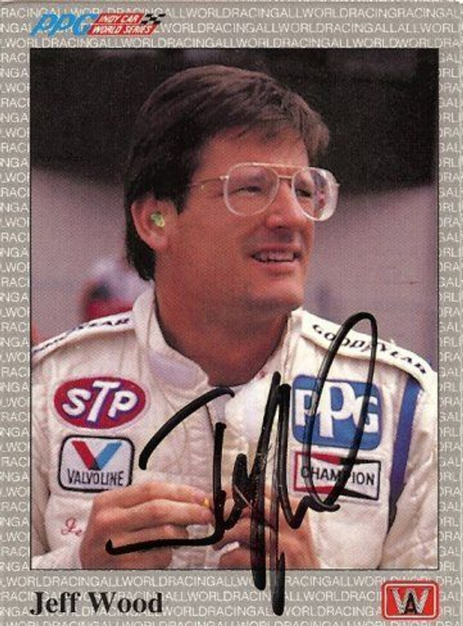 Jeff Wood 1991 All World Indy Signed Card Auto