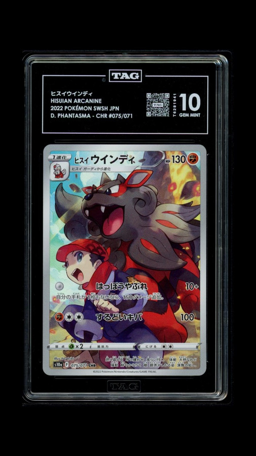 Hisuian Arcanine 075/071 2022 Dark Phantasma JPN Character Rare TAG 10 Gem 1941