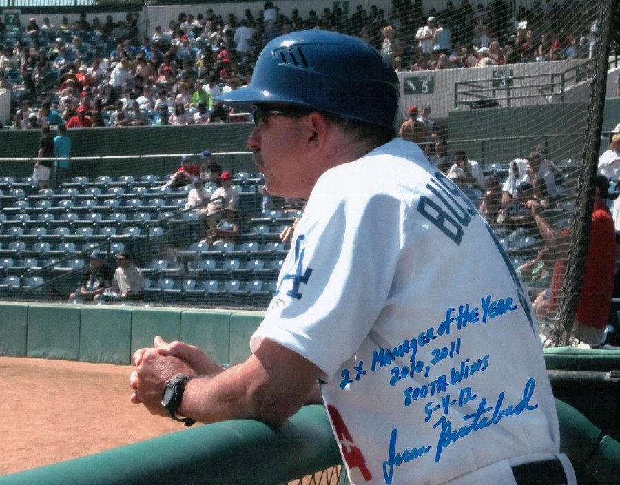 Juan Bustabad Signed 8X10 Photo Autograph Quakes In Dugout Auto w/Stats COA