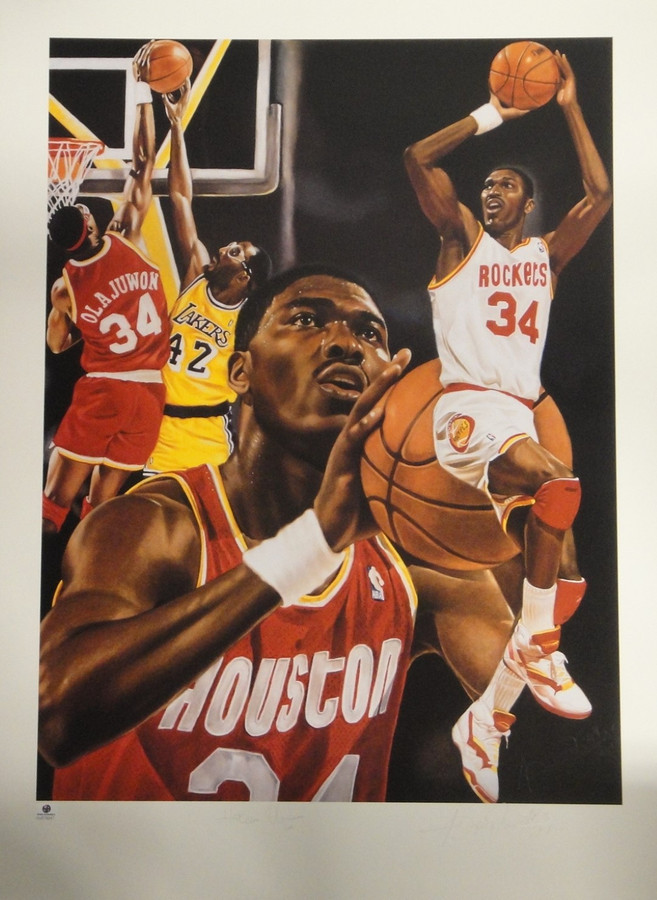 Hakeem Olajuwon Hand Signed Autographed Jumbo 20x27 Poster Limited to AP /27