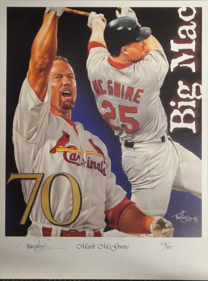 Mark McGwire Unsigned 18x24 Poster St Louis Cardinals 70 Home Runs Oakland  A's - Cardboard Legends