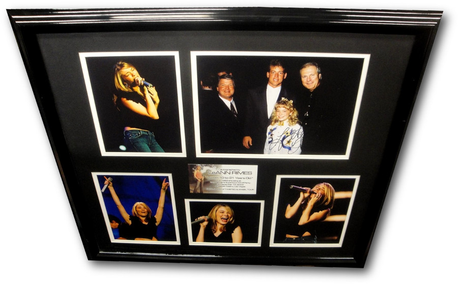 LeAnn Rimes Hand Signed 11x14 Photo Framed With Original Photos 2003 Superbowl