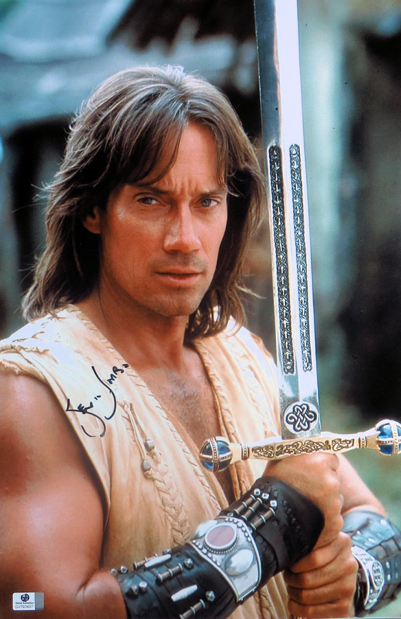 Kevin Sorbo Signed Autographed 12X18 Photo Hercules with Sword JSA T59761