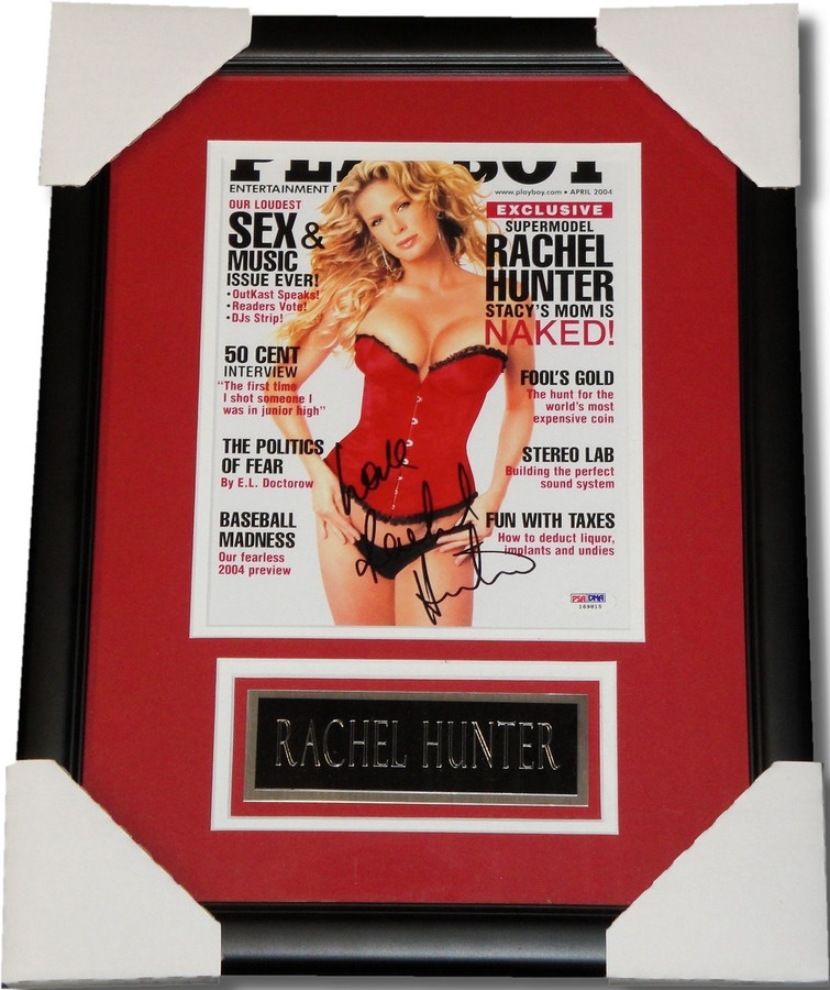 Rachel Hunter Hand Signed Autographed Custom Framed 8x10 Photo Super Model PSA