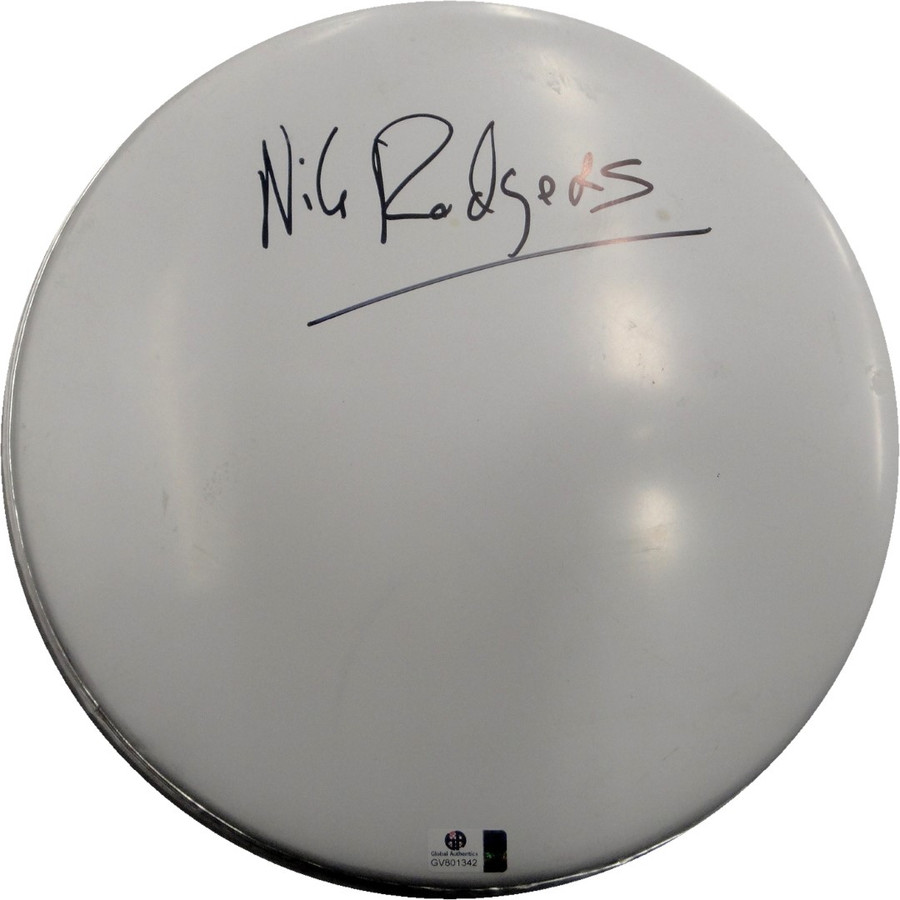 Nile Rodgers Hand Signed Autographed 10 Inch Drumhead GA GV 801342