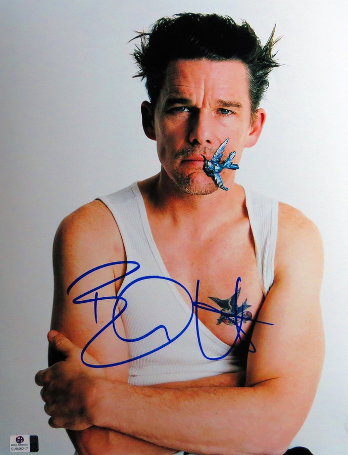 Ethan Hawke Signed Autographed 11X14 Photo Sexy White Tank Top Tattoos GV806217