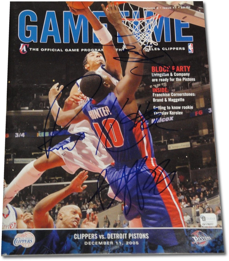 Los Angeles Clippers Game Time Magazine Signed by Richard Hamilton Wallace More+