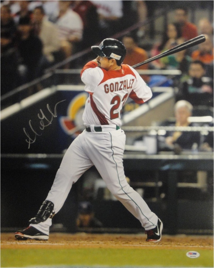 Adrian Gonzalez Hand Signed Autographed 16x20 Photo Dodgers WBC Swing PSA/DNA