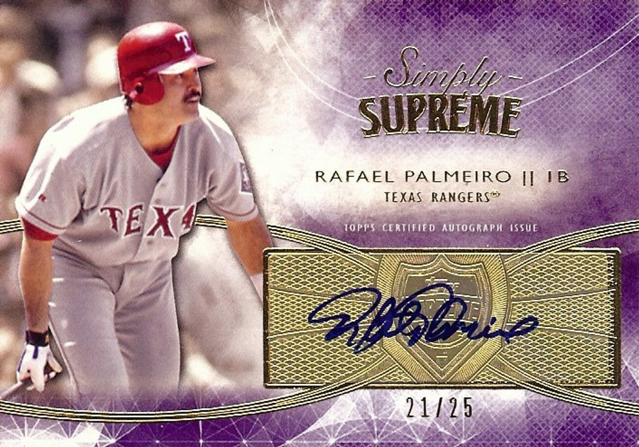 Rafael Palmeiro 2014 Topps Supreme Simply Autograph Texas Rangers #SSU-RP 21/25