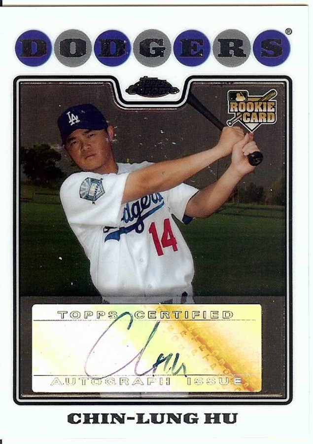 Chin-Lung Hu 2008 Topps Chrome RC Rookie Auto Autograph LA Dodgers #228