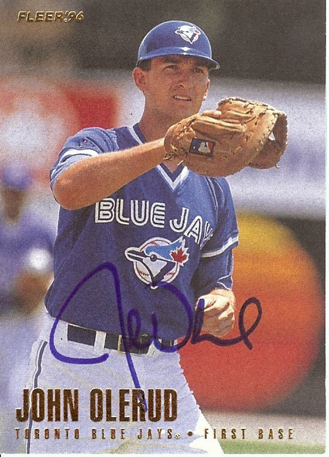 John Olerud Signed Autographed Baseball Card 1996 Fleer Blue Jays #280 GX19664
